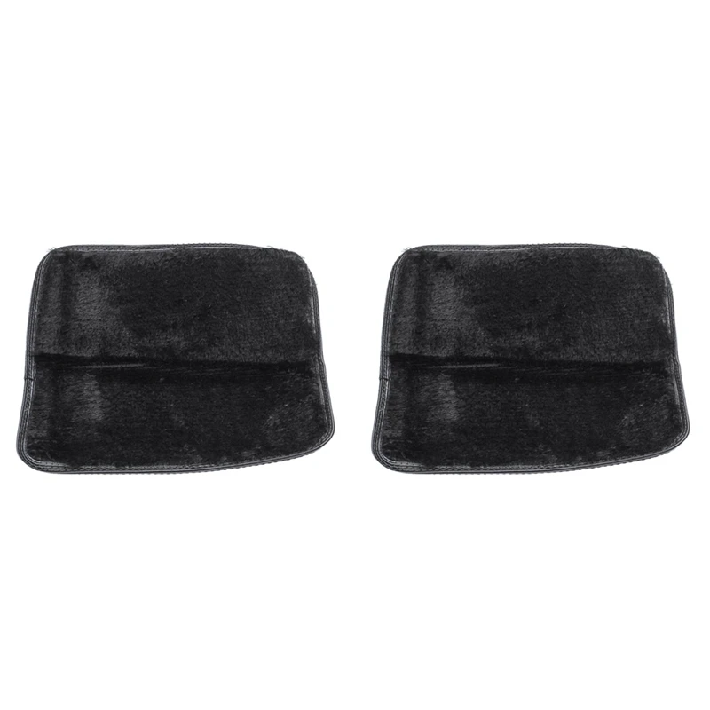 

2X Home Rugs Living Bedroom Plush Rugs Black 40X40cm