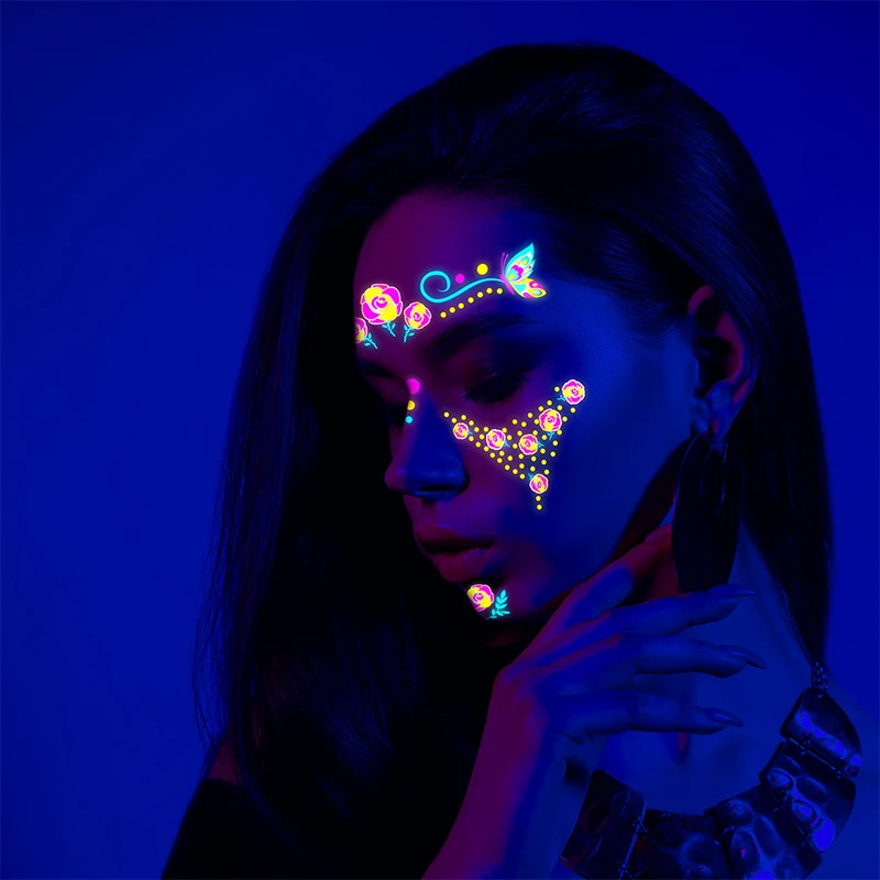 Флуоресцентная татуировка для лица 1 лист Временные татуировки