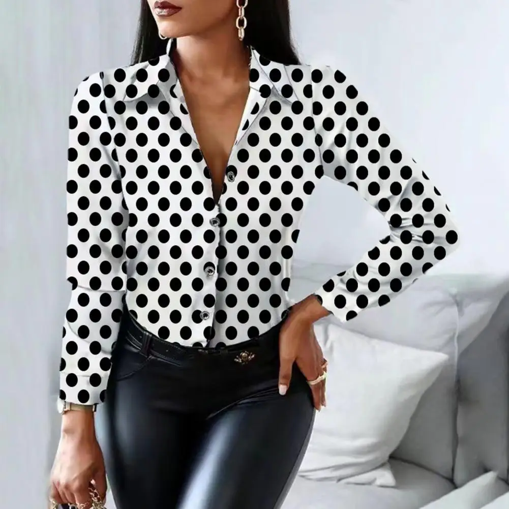 

Shrink Resistant Amazing Milk Cow Printing Casual Office Shirt Top Single-breasted Women Shirt Slim Fit Female Clothing