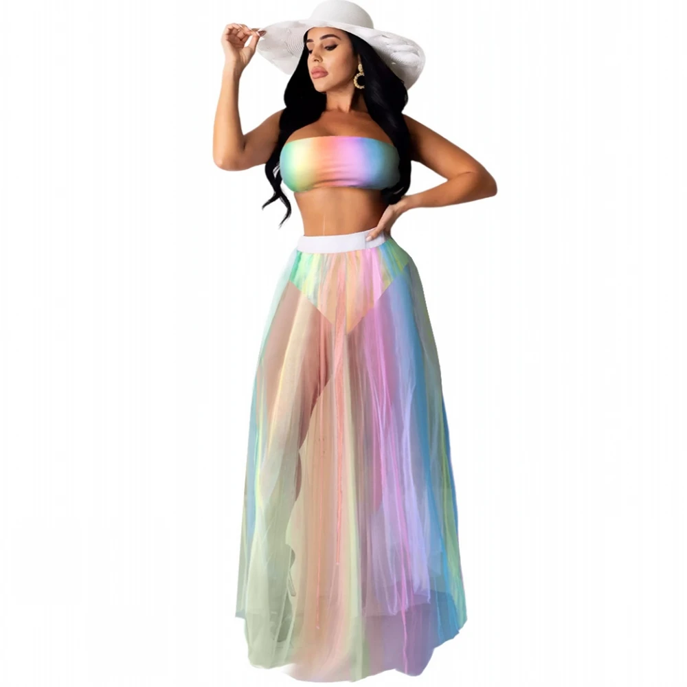 

Женский комплект из двух предметов, неоновый зеленый однотонный топ без рукавов и юбка, облегающая элегантная уличная одежда для вечерние, ...