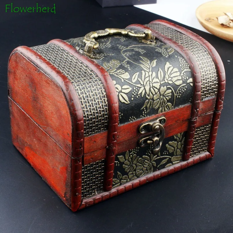 Античная европейская деревянная шкатулка для драгоценностей чехол ювелирных
