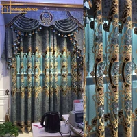 2022 new european style luxury villa chenille three dimensional embroidered curtain living room study window floor to ceiling