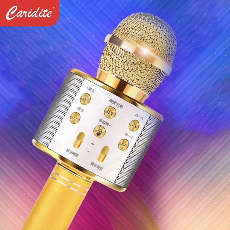 

Caridite YL858 Portable Wireless Karaoke Microphone Bluetooth Handheld Portable Speaker Home KTV Handheld Microphone