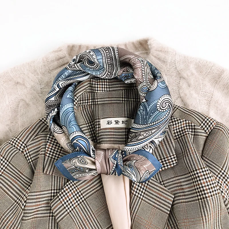 Женский атласный шарф из натурального шёлка 53 см |