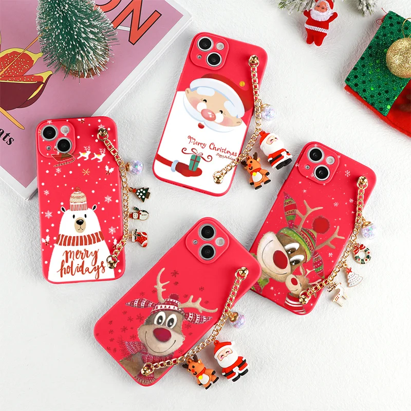 Рождественский чехол с браслетом NFC для Xiaomi совместим poco X3 F3 m3 Mi 12 11T 10t redmi note 8 8t 7 10