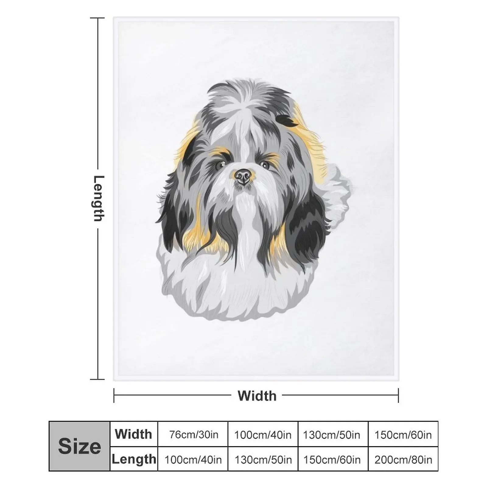 Ши-тцу собака пород эскиз милая маленькая красота длинные волосы пледы забавный