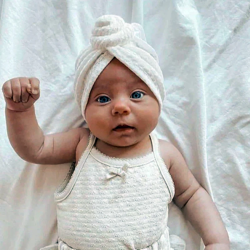 

Solid Waffle Crochet Knitted Knotted Baby Hat Turban Newborn Infant Toddler Baby Cap Beanies Headwraps for Baby Girls Boy 0-18M