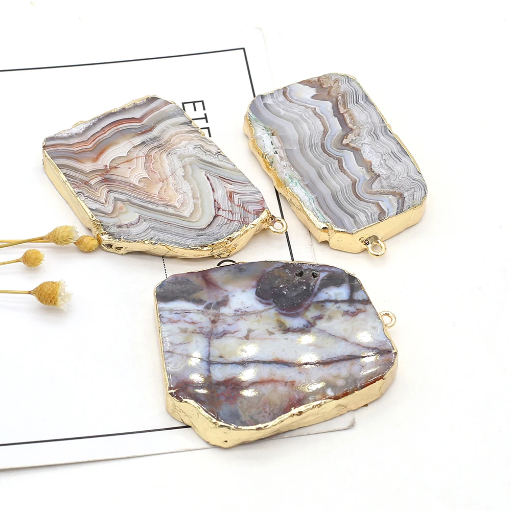 Подвеска из натурального полудрагоценного камня, асимметричные модные подвески в виде Персидского персика для изготовления ювелирных изделий, ожерелье «сделай сам», аксессуары, 32x50 мм, 1 шт.