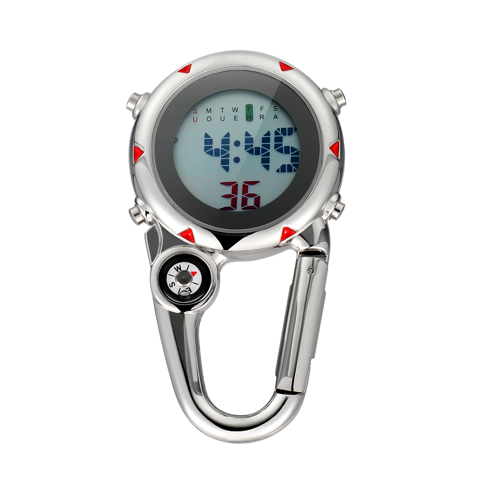 

Watch Carabiner Clip Pocket Hanging Backpack Mini Climbing Digital Fob Lobster Nurses Dark The Backlight Glow Outdoor Compass