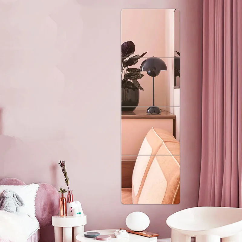 

3D Square Shape Acrylic Wall Mirror Stickers Room Kitchen Wall Decor Removable Wall Sticker for Bathroom Living Room Decoration