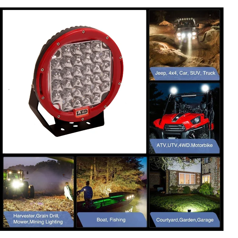 

9inch 96W High Quality Lamp Led Work Light Offroad ATV 4WD SUV Bumper Fog RED For Auto Truck 4x4 Round Roof Lamp Car Led Light
