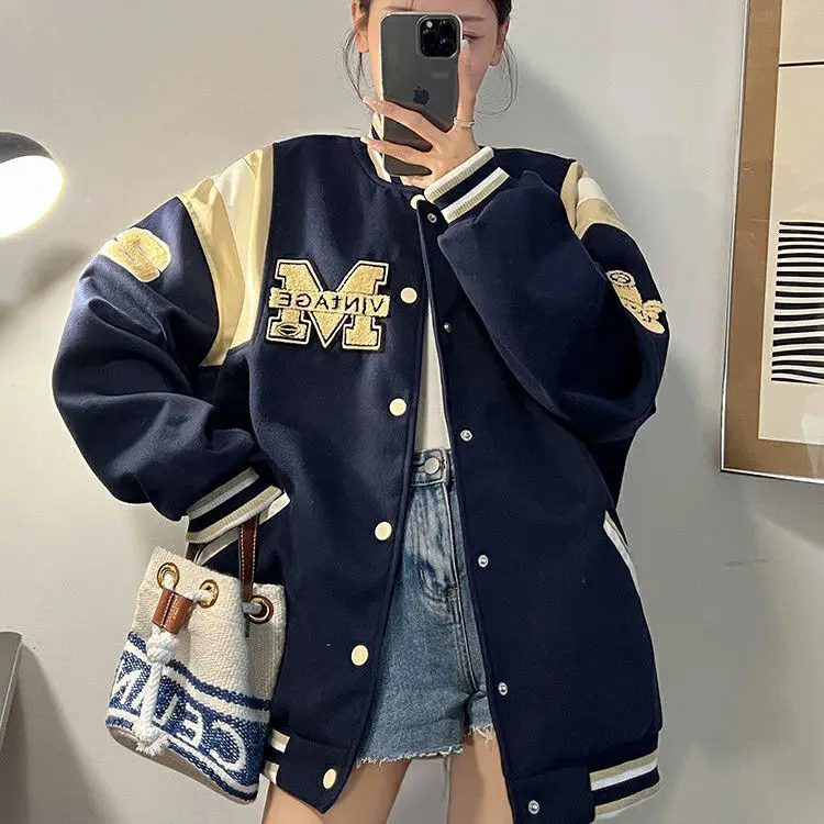 

Куртка Женская бейсбольная в американском стиле, свободная брендовая одежда с надписью wild, Корейская версия, весна