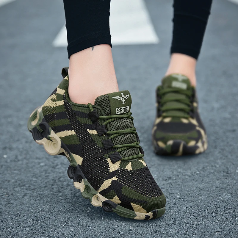 

Comem Women Breathable Shoes Men Woman Army Green Trainers Plus Size 43 44 45 Shoe Trends 2023 Sport Camouflage Fashion Sneakers