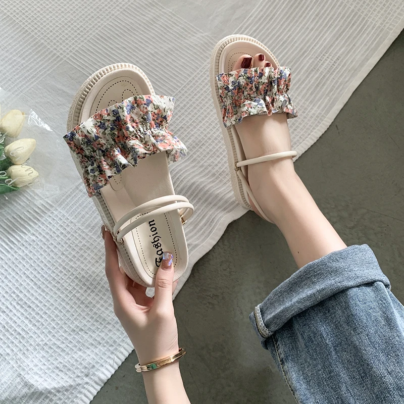 

Women's Summer Sandals Outdoor Casual Roman Sandals Thick Sole Flat Slippers 2022 New Ladies Shoes Girls Sandals Beach Slippers
