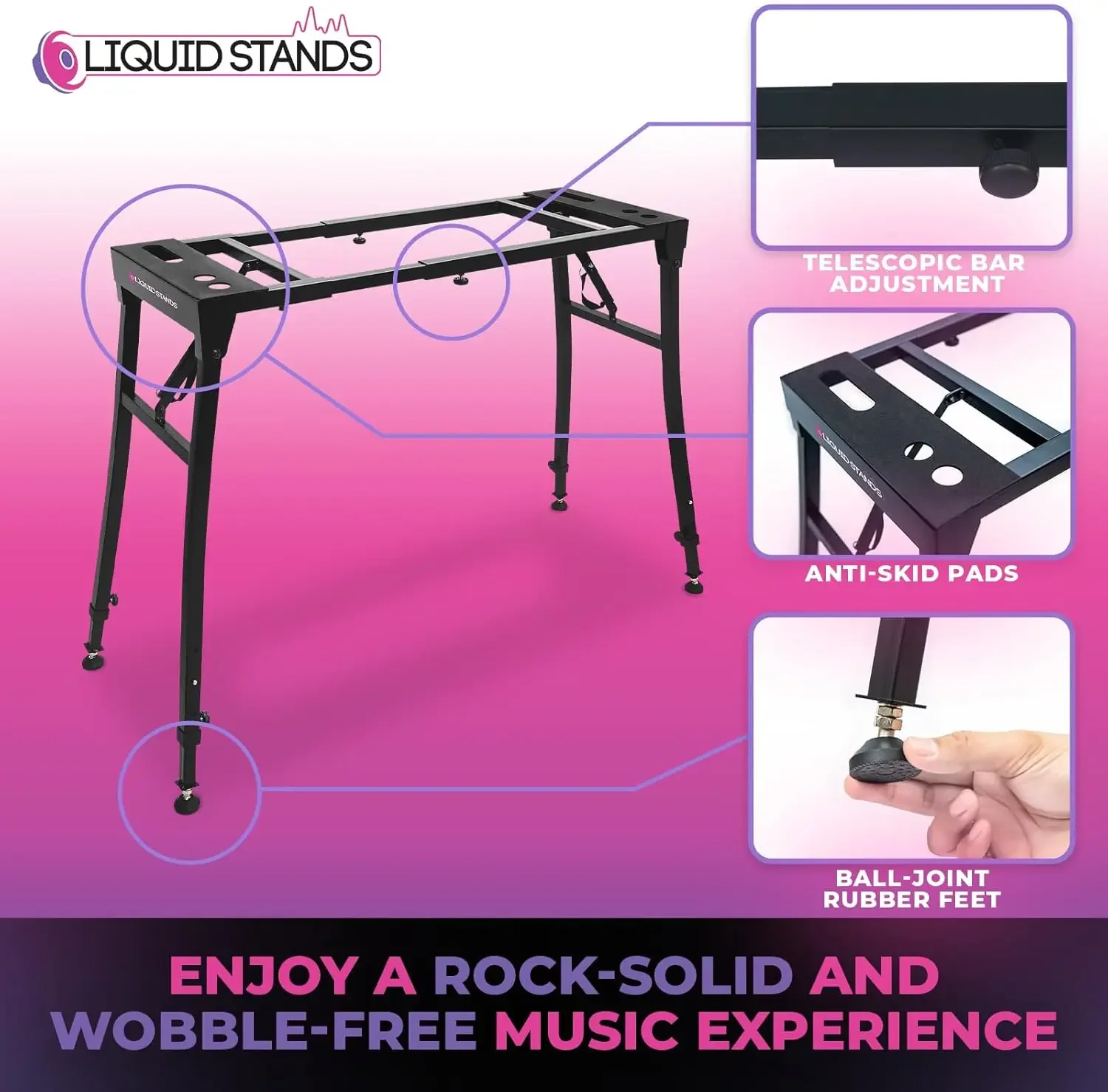 Подставки Складная подставка для клавиатуры фортепиано — регулируемая и