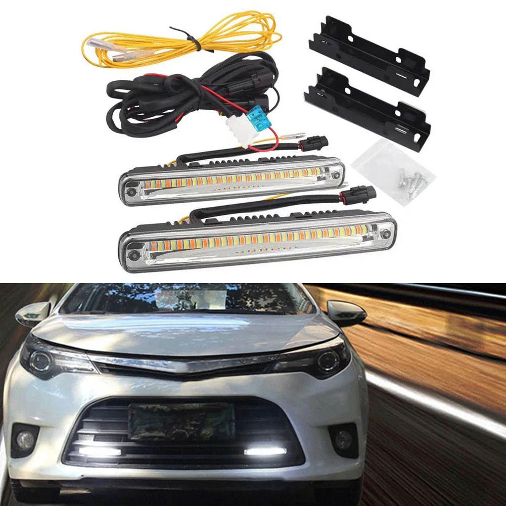 

2PCS Daytime Running Lights LED Car Of Daytime Running Light Turning And Stop Signal Lamp 9-20V DC 2835 IP67 750LM 180D° 20W