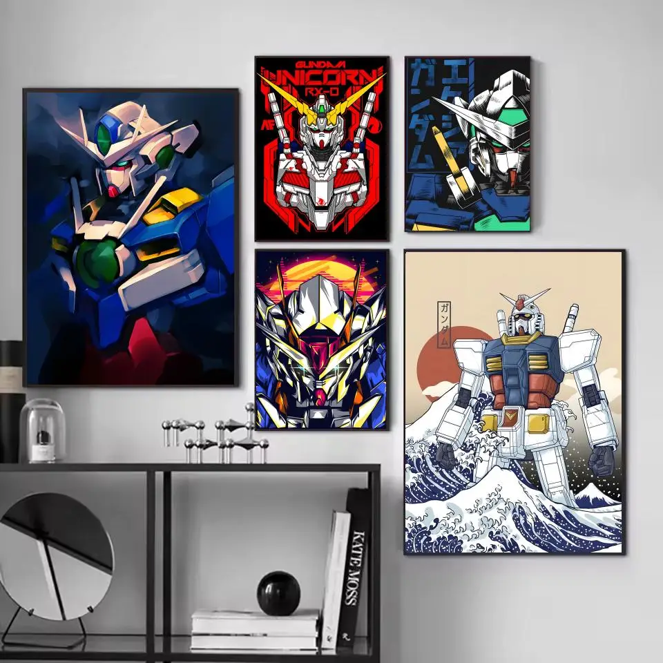 Фото Мобильный костюм G-GuNDam аниме постер HD самоклеящиеся водонепроницаемые настенные рисунки идеально подходят для домашнего офиса, общежития, спальни, отличный подарок №2