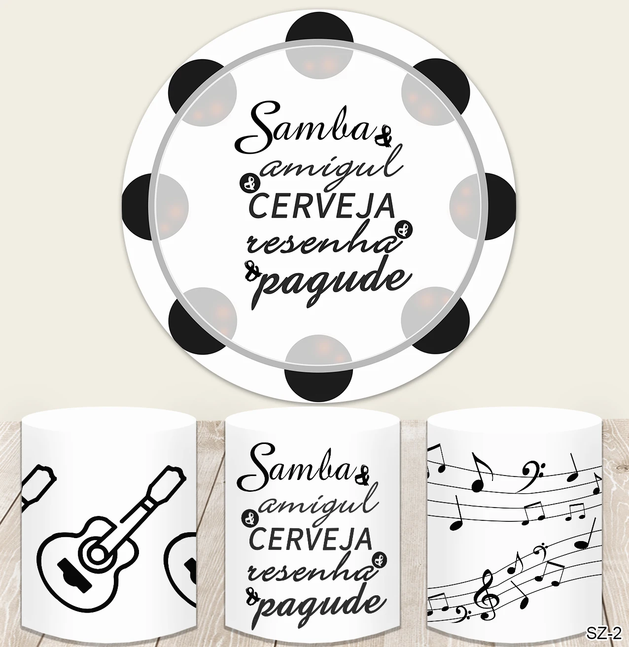 

Music Theme Party Photophone Notes Light Spots Birthday Photography Round Backgrounds Photographic Circle Backdrops Photo Covers