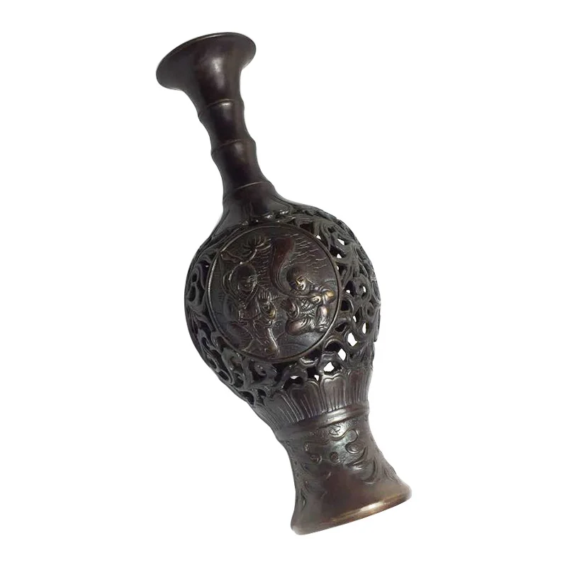 Ваза ручной работы из чистой меди в китайском стиле ажурная ваза украшение для