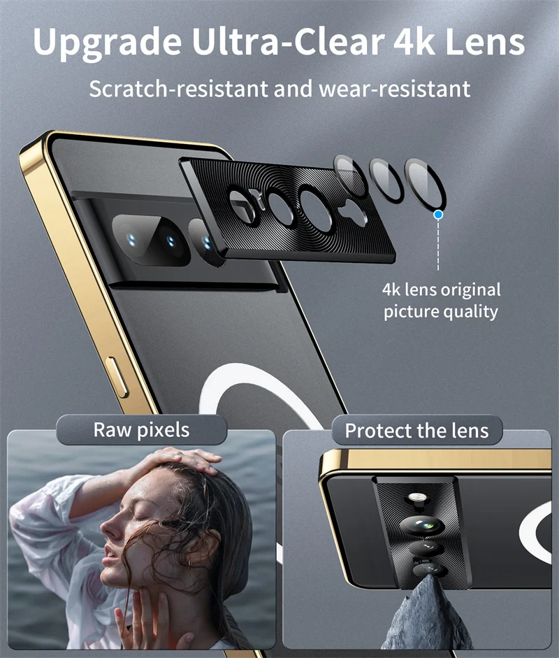 Magnetic Case for Google Pixel 7 Pro 7 Wireless Charging Magnet for Magsafe Cover Shockproof Ultra thin Metal Frame Funda Coque