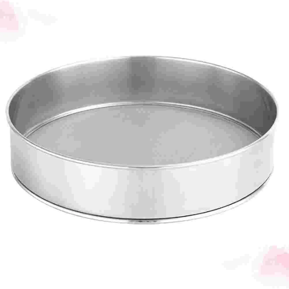 

Flour Sifter Mesh Sieve Strainer Fine Baking Stainless Steel Filter Round Shaker Sifting Kitchen Metal Sugar Large Cake