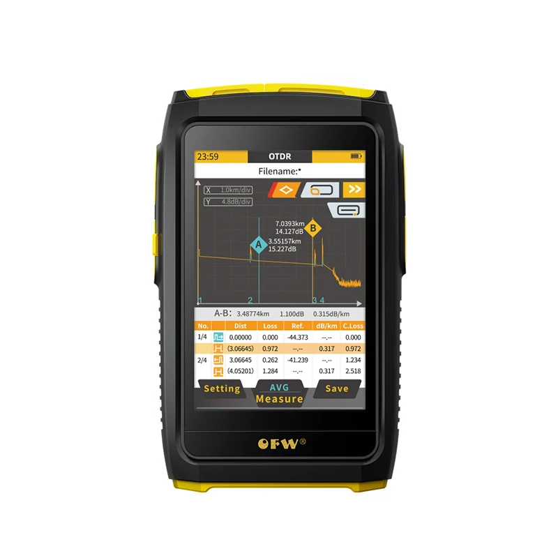 OTDR Active Fiber Live Test 1550nm 20dB Fiber Reflectometer Touch Screen OPM VFL OLS iOLA Event Map SC APC/UPC Connector