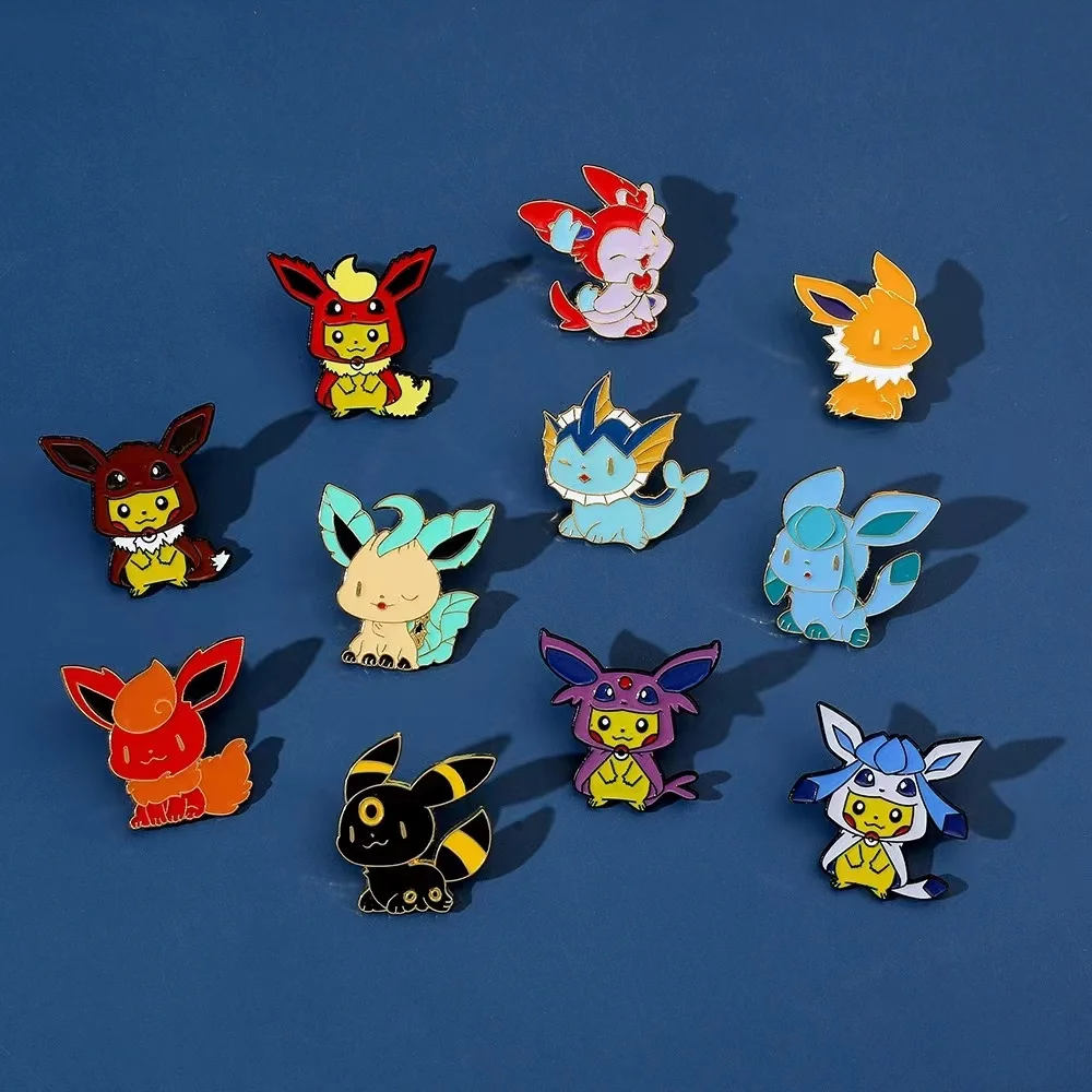 

Pokemon Anime Cartoon Cute Pikachu Lightning Tail Design Metal Enamel Brooch Classic Fashion Small Animal Badge Pin Jewelry Gift