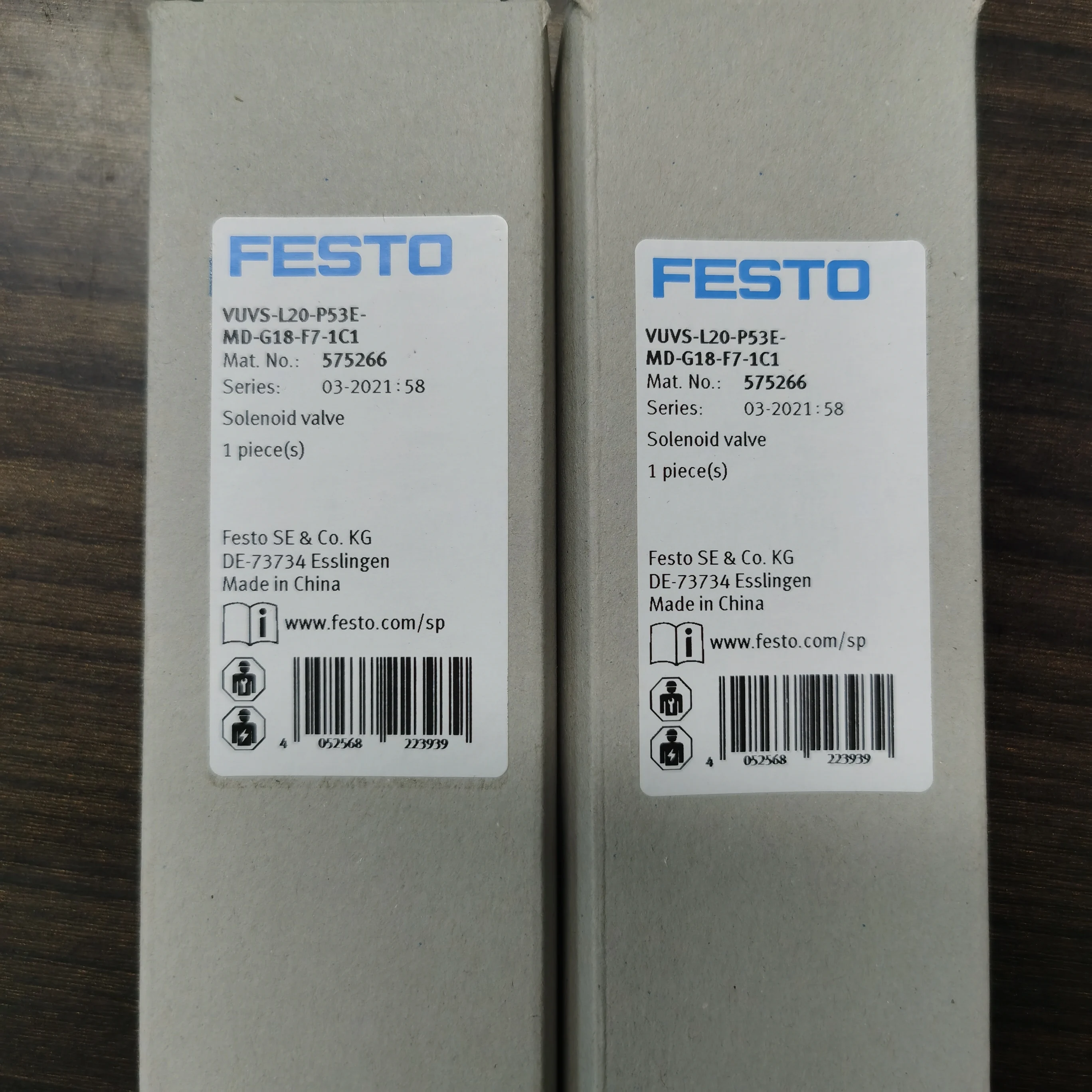 Фесто VUVS-L20-M32C-MD-G18-F7-1C1 575274 575264 575265 575268 575266 575680 Электромагнитный клапан