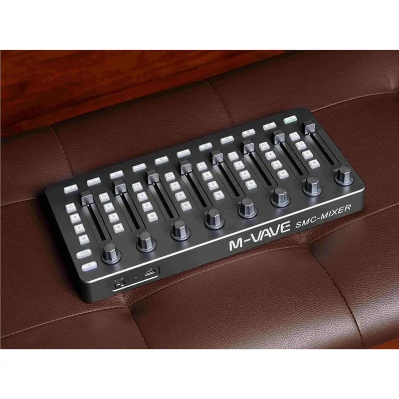 Беспроводной DAW-контроллер M-VAVE SMC Mixer Gray с 8 ручками и 8 фейдерами, Bluetooth, USB для создания музыки и живых выступлений (art.: 3920dbbaa580b) - 3920dbbaa580b