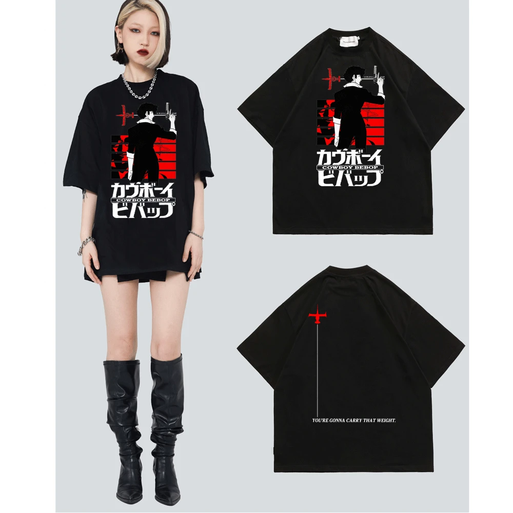 

Japanese Anime Cowboy Bebop Funny T Shirt Men Women Vintage Manga Graphic Print T-shirt Streetwear Summer Casual Top Tees Male
