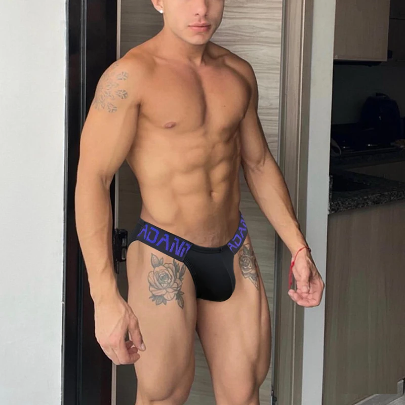 2PCS ADANNU Модальные Мужчины Нижнее Белье Дышащий Сексуальный Гей Jockstraps Бикини Брифы