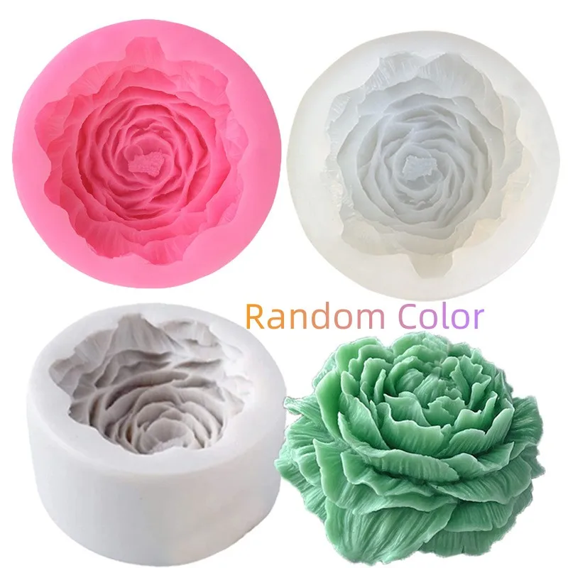 New Big Flower Shape Silicone Mould Fondant Cake Soap Jelly Ice Chocolate Decoration Baking Tool 3D Rose Mold Clay Resin Diy Art images - 6