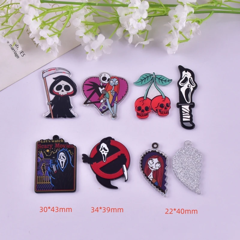 Микс 10 шт./упак. Хэллоуин Череп Призрак Подвески Подвеска для изготовления