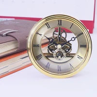 97 mm diameter retro perspective hours golden handicraft desk clock accessories metal perspective movement