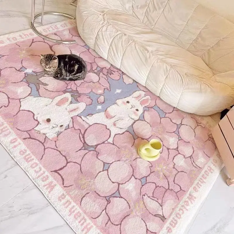 

Японские Мультяшные розовые ковры, украшение для гостиной, домашний ковер для спальни в стиле девушки, милый прикроватный напольный коврик, большие Коврики 2x3 м