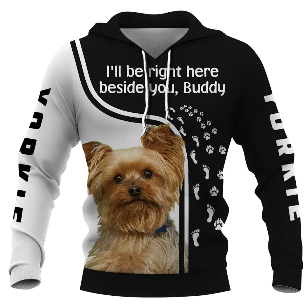

CLOOCL Cute Yorkie Hoodies 3D Graphic Animals Dog Footprint Hoodie Sweatshirts Pullovers Harajuku Streetwear Dropshipping