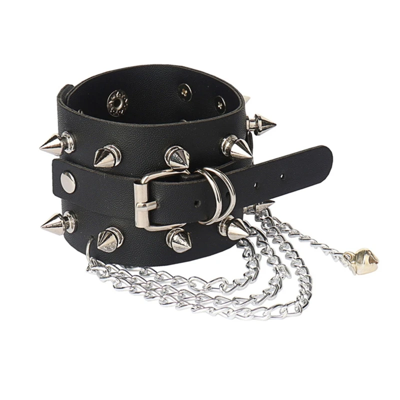 

Spike Studded Bracelet Leather Rivets Punk Bracelet Cuff Wrap Bangle Unisex