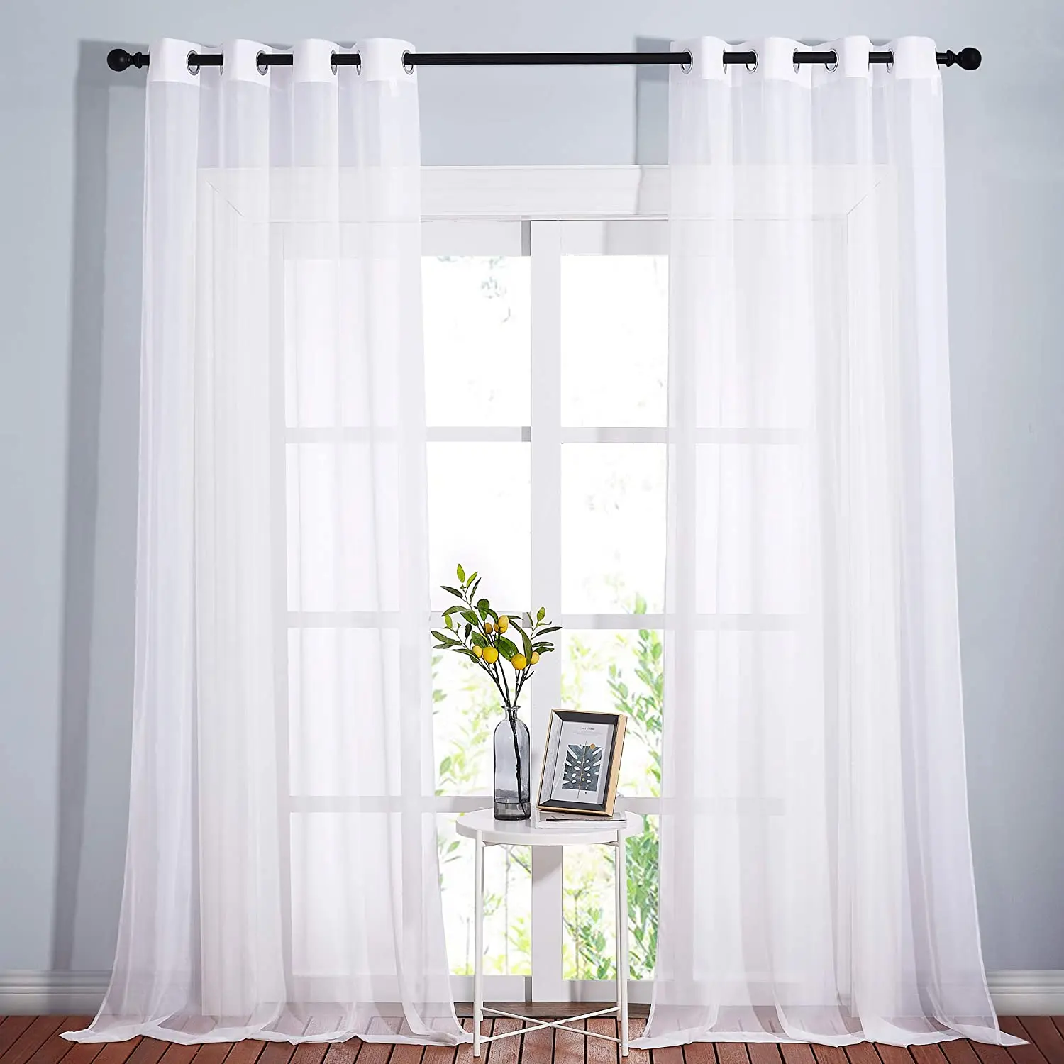 Solid White Tulle Sheer Window Curtains for Living Room the Bedroom Modern Voile Organza Fabric Drapes |