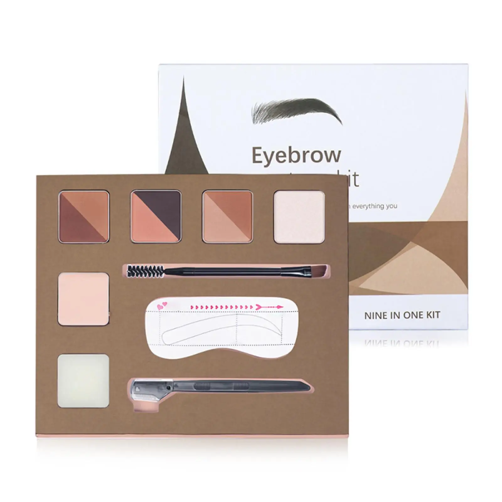 

Eyebrow Contour Powder Kit Cream Concealer Brow Stencils One Step for Girls