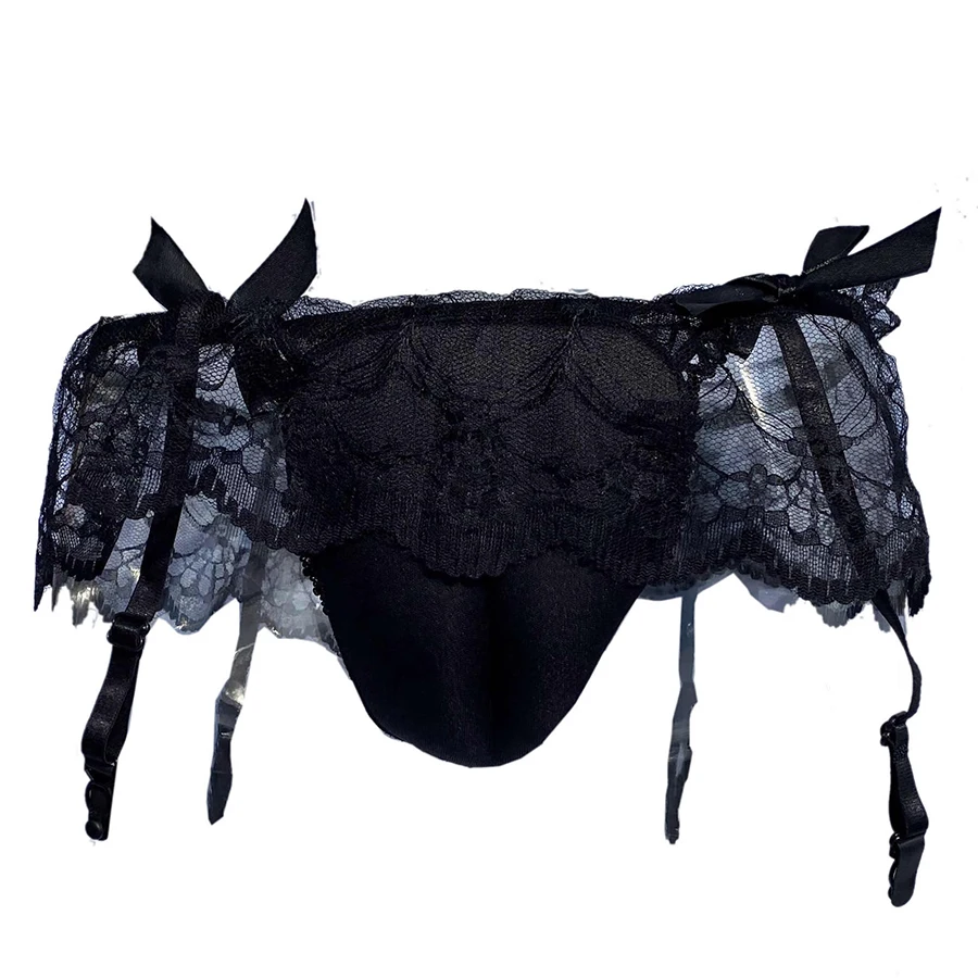 Hiding Gaff Lace Lingerie Underwears Crossdresser Transgender Shemale Drag Queen Camel Toe Garter Panties Exotic Briefs