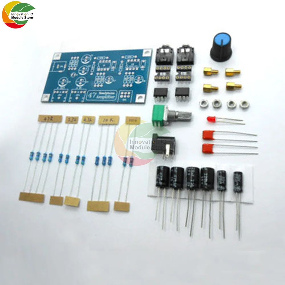 47 Headphone Amplifier Parts Portable Headphone Amplifier Board DIY Spare Parts Kit With Case