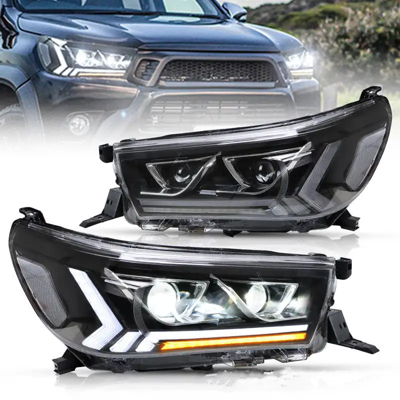 

Auto Part Car Headlight For Toyota HILUX 2015-2019 Led Daytime Running Lights Parking Fog Turn Dynamic Head Light Lighting