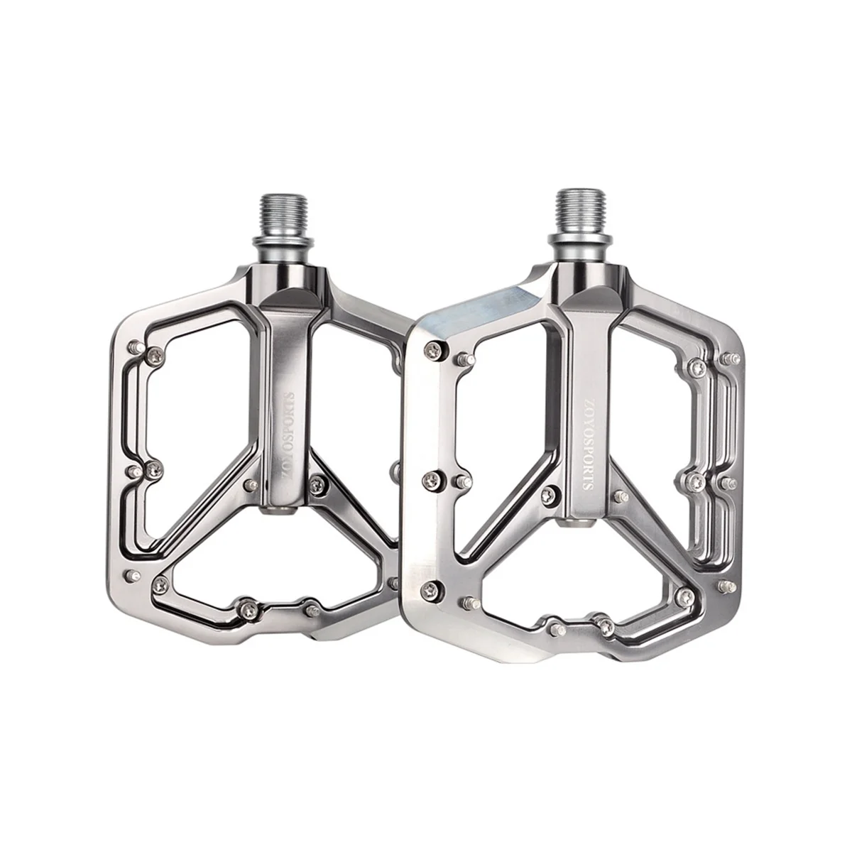 

ZOYOSPORTS Mountain Bike Pedal Antiskid Bearing Bicycle Pedal Aluminum Alloy Road Bike Pedal Bicycle Accessories,Titanium Color