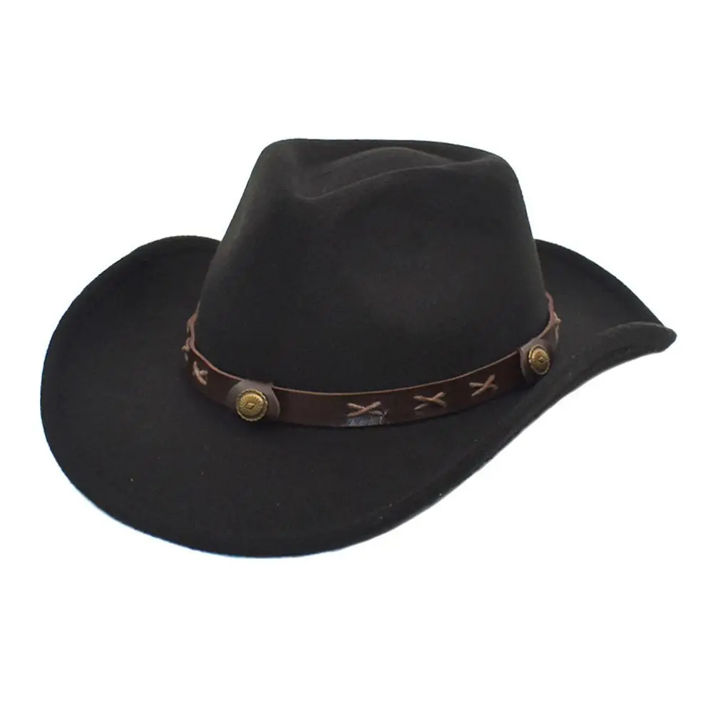 

Men Women Western Style Felt Wide Brim Fashion Outdoor Cap Jazz Hat Cowboy Hats Knight Hat