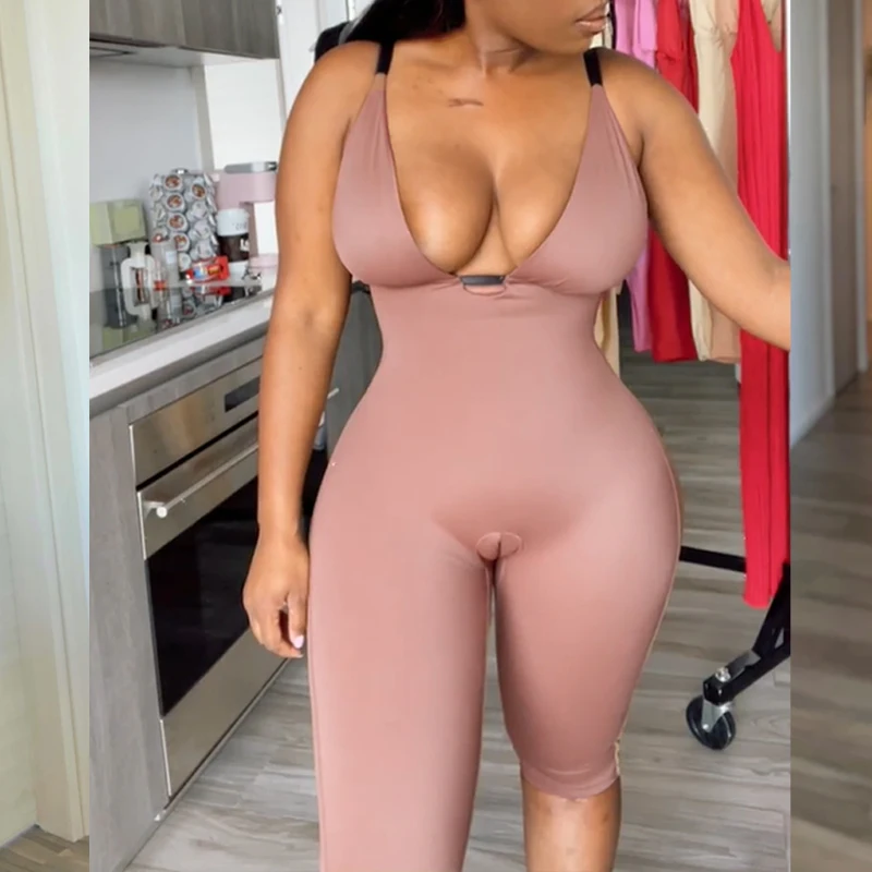 Sculpting U-neckline Seamless Low Back Light Weight Compression Bodysuit  Post-surgical Reducer Girdle