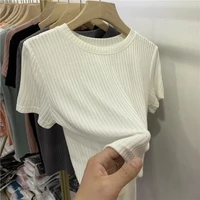 round neck short sleeve t shirt top womens spring and summer new bottoming t shirt p3 702