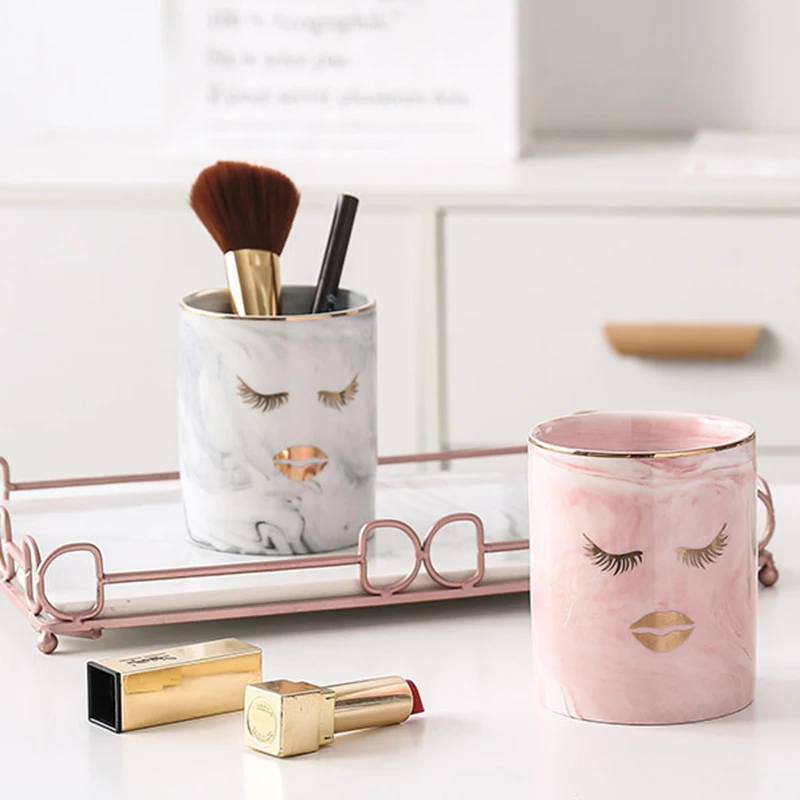 

Pen Holder Ceramic Marble Texture Pencil Stand Desktop Storage Case Box Desk Office Organizer Holder School Stationery Supplies