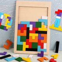 orzkids colorful wooden jigsaw puzzles baby toy tangram montessori educational toys for children bricks kids learning toys