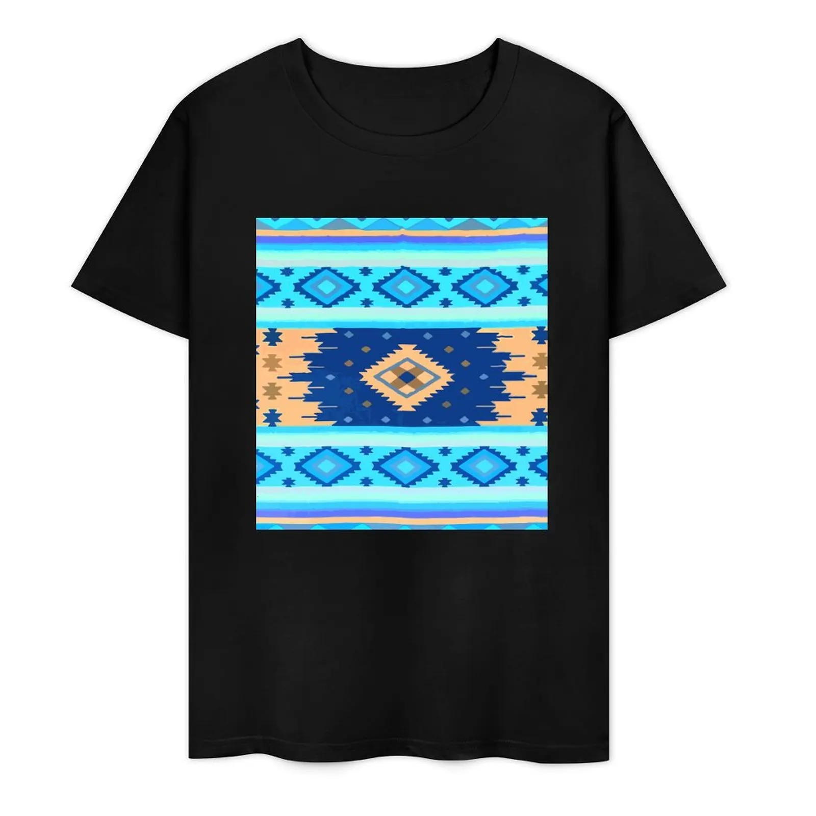 Небесно-голубая юго-западная футболка в стиле бохо шикарный максимальный декор с