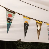 outdoor camp flag pennant camping equipment camping tent atmosphere flag decoration scene layout triangular bunting